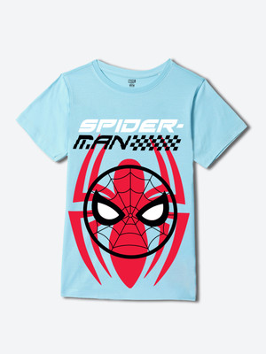 WEAR YOUR MIND Boys Graphic Print Cotton Blend Regular T Shirt(Blue, Pack of 1)