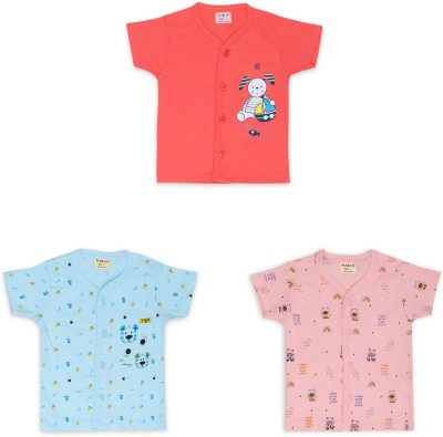 Totkart Baby Boys & Baby Girls Printed Pure Cotton Regular T Shirt(Multicolor, Pack of 3)