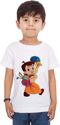 THEYOUNGESTTEE Boys Graphic Print Cotton Blend Regular T Shirt(White, Pack of 1)