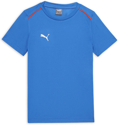 PUMA Boys Solid Polyester Regular T Shirt(Blue, Pack of 1)