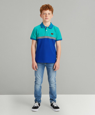 KILLER Boys Printed Pure Cotton Regular T Shirt(Dark Blue, Pack of 1)