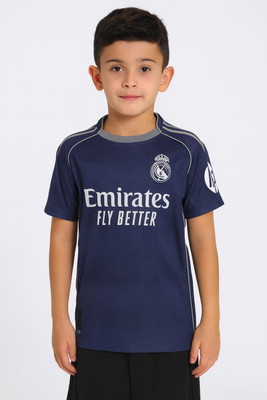 teky Boys & Girls Printed Polyester Regular T Shirt(Blue, Pack of 1)