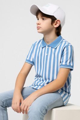 vishal collection hub Boys Solid Polycotton Regular T Shirt(Blue, Pack of 1)