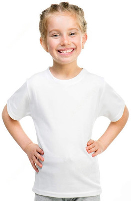 QUALITY FAB Boys Solid Cotton Blend Regular T Shirt(White, Pack of 1)