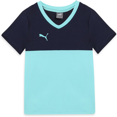 PUMA Boys Solid Polyester Slim T Shirt(Green, Pack of 1)