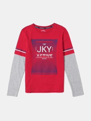 JOCKEY Boys Printed Pure Cotton T Shirt(Red, Pack of 1)