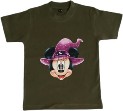 NEW TRENTING Baby Boys & Baby Girls Printed Pure Cotton Regular T Shirt(Dark Green, Pack of 1)