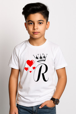 fashionbites Boys & Girls Printed, Striped, Graphic Print Polyester Regular T Shirt(White, Pack of 1)