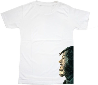 MR LOOTERA Boys Printed Pure Cotton Regular T Shirt(White, Pack of 1)