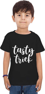 THEYOUNGESTTEE Boys Printed Cotton Blend Regular T Shirt(Black, Pack of 1)