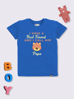YK X Minute Mirth Baby Boys Printed Cotton Blend Regular T Shirt(Blue, Pack of 1)