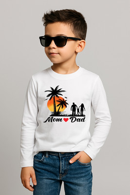 SAURAVTRENDING Boys Printed Polyester Regular T Shirt(White, Pack of 1)