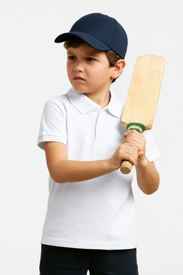 PROVOGUE Boys Solid Cotton Blend Slim T Shirt(White, Pack of 1)