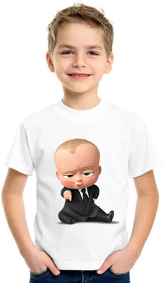 SNIFFY Baby Boys & Baby Girls Printed Polyester Regular T Shirt(White, Pack of 1)