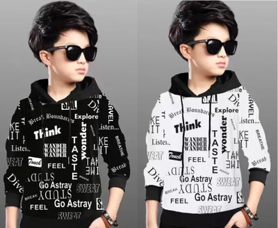 ILA Enterprises Boys & Girls Printed Cotton Blend Regular T Shirt(Multicolor, Pack of 2)