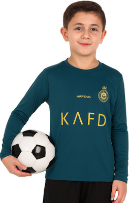 DOSTITCH Boys & Girls Printed Polyester Regular T Shirt(Green, Pack of 1)
