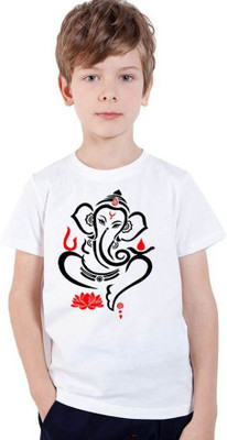 GPGARMENTS TREND Boys & Girls Printed Polyester Regular T Shirt(White, Pack of 1)