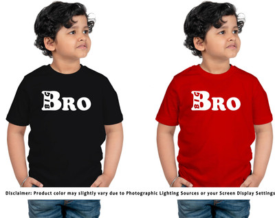 CHOMMBOOKA TRENDING Boys & Girls Typography Pure Cotton Regular T Shirt(Red, Pack of 2)