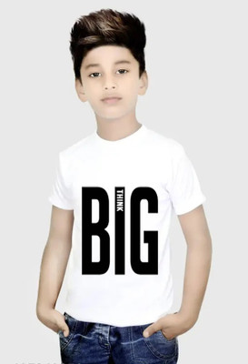 BQC Boys Printed Polyester Regular T Shirt(White, Pack of 1)