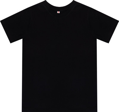 chenchu Boys Solid Pure Cotton Regular T Shirt(Black, Pack of 1)