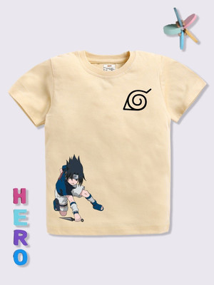 YK X Minute Mirth Boys & Girls Printed Pure Cotton Oversized T Shirt(Beige, Pack of 1)
