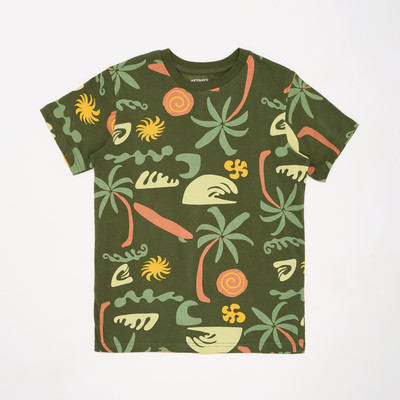 Pantaloons Junior Boys Printed Cotton Blend Regular T Shirt(Green, Pack of 1)