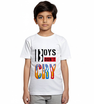 DEHCY Boys Graphic Print Pure Cotton Regular T Shirt(White, Pack of 1)