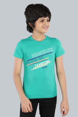 3PIN Boys Printed Pure Cotton T Shirt(Green, Pack of 1)