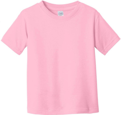 ORATEIS TREND Boys & Girls Solid Polyester Regular T Shirt(Pink, Pack of 1)