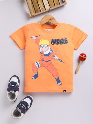 YK X Minute Mirth Boys Printed Cotton Blend Regular T Shirt(Beige, Pack of 1)