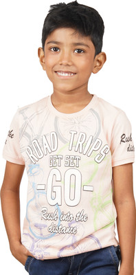 Yellowtoons Boys Printed Cotton Blend Regular T Shirt(Multicolor, Pack of 1)