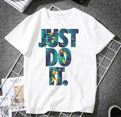 THEVENUS Boys & Girls Printed Polyester Regular T Shirt(White, Pack of 1)