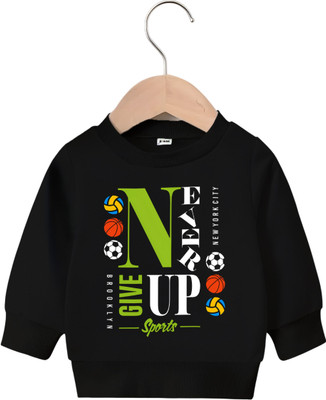 Cute N Tight Baby Boys & Baby Girls Printed Cotton Blend Regular T Shirt(Black, Pack of 1)