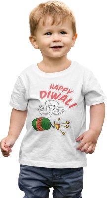 inkwale Baby Boys & Baby Girls Graphic Print Pure Cotton Regular T Shirt(White, Pack of 1)