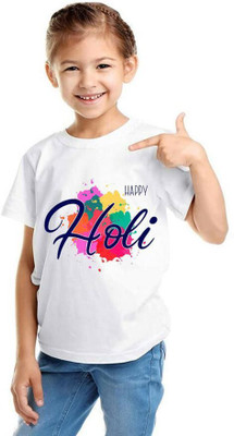 THEYOUNGESTTEE Boys Printed Cotton Blend Regular T Shirt(White, Pack of 1)