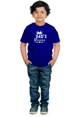 CHOMMBOOKA TRENDING Boys Typography Cotton Blend Regular T Shirt(Dark Blue, Pack of 1)