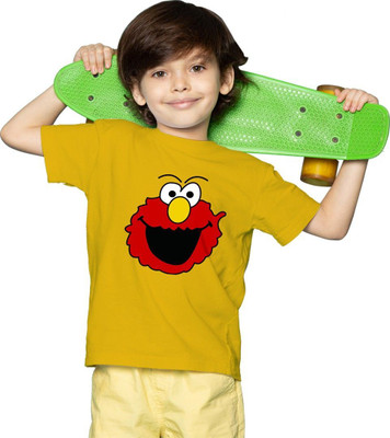 MH FASHION TRENDS Boys Printed Polyester Oversized T Shirt(Yellow, Pack of 1)