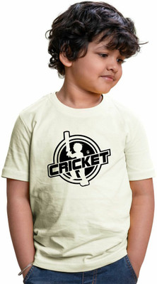 CHOMMBOOKA TREND Boys & Girls Printed Pure Cotton Regular T Shirt(Yellow, Pack of 1)