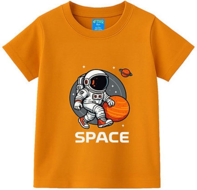 TIKQ Baby Boys & Baby Girls Graphic Print Pure Cotton Regular T Shirt(Purple, Pack of 1)