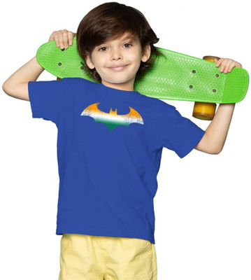 Mahifashion trend Boys Printed Polyester Oversized T Shirt(Dark Blue, Pack of 1)