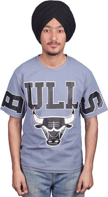 Yellowtoons Boys Printed Cotton Blend Regular T Shirt(Grey, Pack of 1)