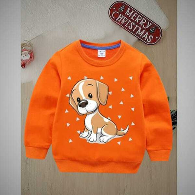 CosTheeta Baby Boys & Baby Girls Animal Print Cotton Blend Regular T Shirt(Orange, Pack of 1)