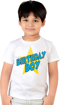 Dreamy Attire Boys Typography, Printed Polyester Regular T Shirt(White, Pack of 1)