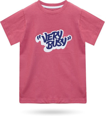 Dechado Boys Striped Pure Cotton Regular T Shirt(Pink, Pack of 1)