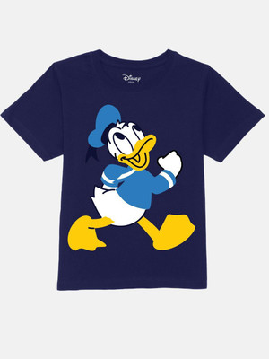 YK Disney Boys Graphic Print Pure Cotton Regular T Shirt(Blue, Pack of 1)