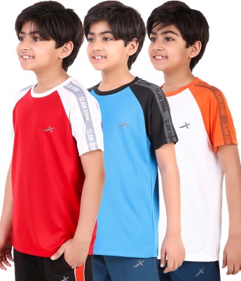 VECTOR X Boys Solid Polyester T Shirt(Multicolor, Pack of 3)