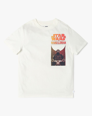 GAP Boys Graphic Print Pure Cotton Oversized T Shirt(White, Pack of 1)