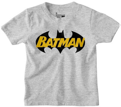 BonOrganik Boys Printed Pure Cotton Regular T Shirt(Grey, Pack of 1)