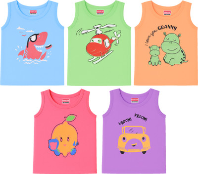 Toddylon Baby Boys & Baby Girls Printed Pure Cotton Regular T Shirt(Multicolor, Pack of 5)