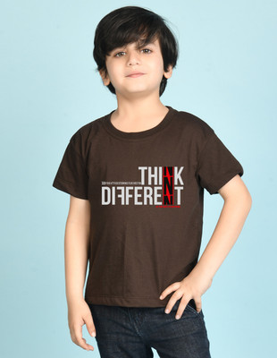 Nusyl Boys Graphic Print Cotton Blend Oversized T Shirt(Brown, Pack of 1)